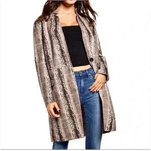 BLANKNYC Anthropologie Snake Charmer Faux Suede Jacket